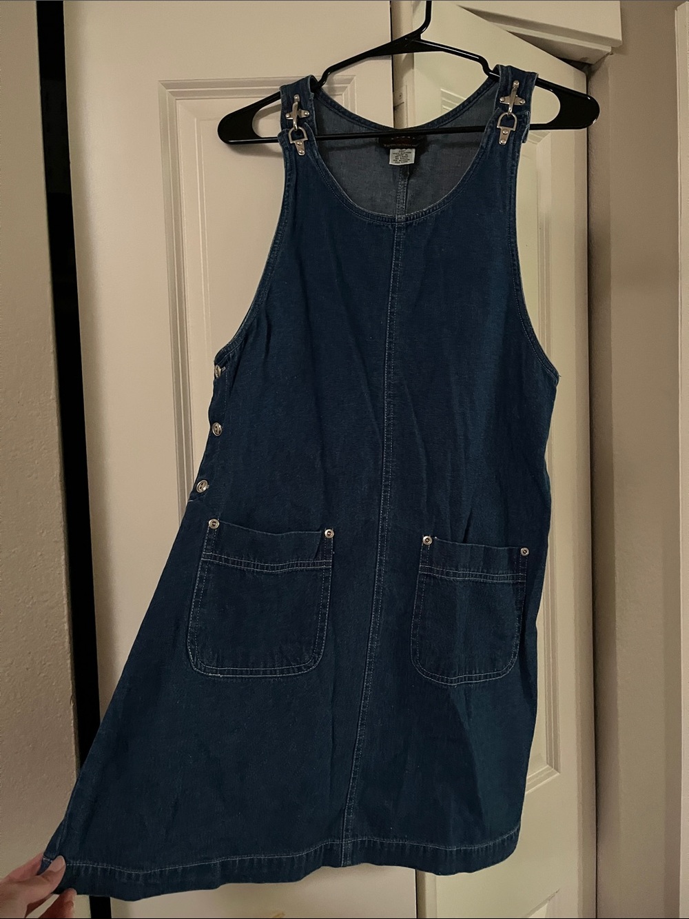 Denim overall Midi dress